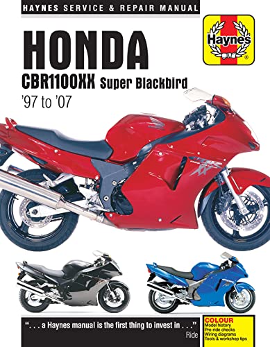 Red Honda CBR1100XX Super Blackbird motorcycle repair manual cover.