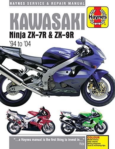 Haynes repair manual cover featuring Kawasaki Ninja ZX-7R & ZX-9R motorcycles.