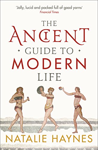Book cover: "The Ancient Guide to Modern Life" with Roman-style figures.