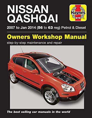 Haynes repair manual cover for Nissan Qashqai (2007-2014) with car image.