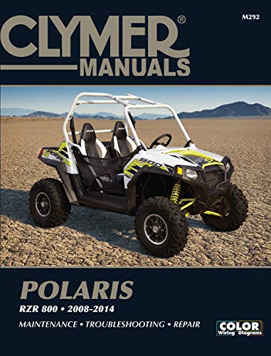Clymer repair manual cover featuring a yellow and black Polaris RZR 800.
