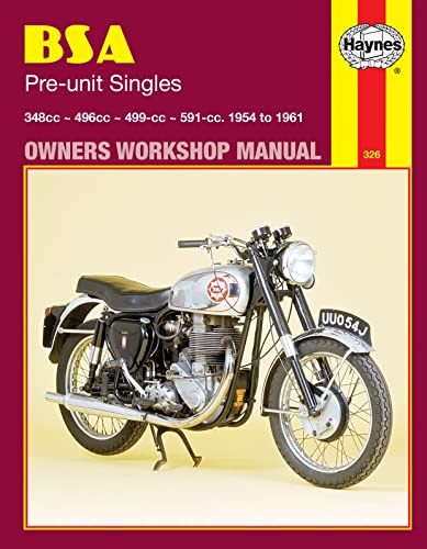 BSA motorcycle workshop manual cover, showing a silver vintage bike.