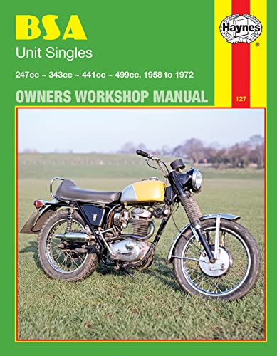 Haynes Owners Workshop Manual cover for BSA Unit Singles motorcycles from 1958 to 1972.
