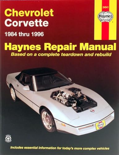 Haynes repair manual cover featuring a silver Chevrolet Corvette (1984-1996).