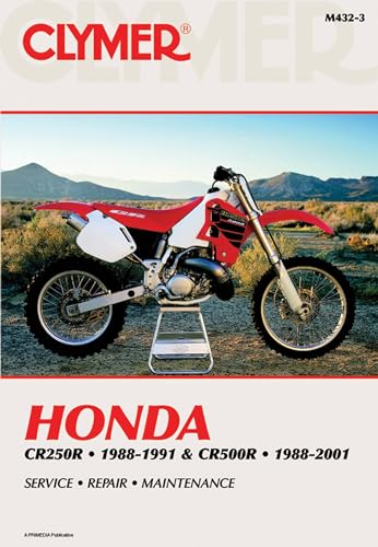 Clymer Honda CR250R service manual cover with red dirt bike image.