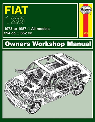 Fiat 126 owners workshop manual cover with a cutaway car illustration.