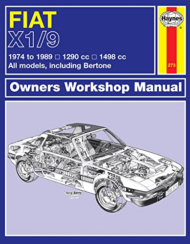 Haynes workshop manual cover for a silver Fiat X1/9 sports car.
