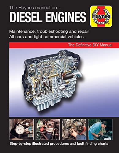 Haynes manual cover featuring a cutaway diesel engine illustration.