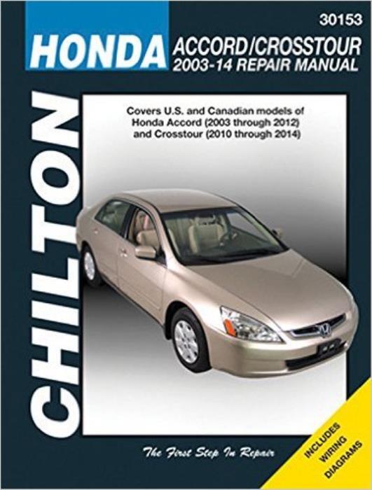 Chilton repair manual cover for Honda Accord/Crosstour, 2003-2014 models.
