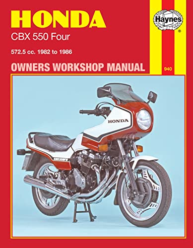 Honda CBX550 Four motorcycle repair manual cover, 1982-1986 model shown.