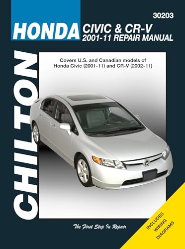 Chilton repair manual cover for Honda Civic & CR-V (2001-2011).