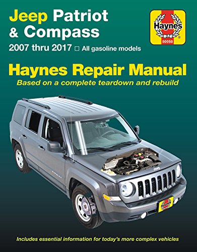 "Cover of Haynes Repair Manual featuring a silver Jeep Patriot with hood removed."