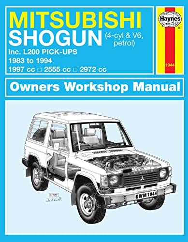 Haynes workshop manual cover for Mitsubishi Shogun and L200 pick-ups (1983-1994).