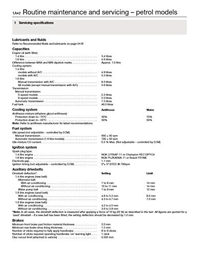 Page from a Nissan Note repair manual detailing fluid capacities and specifications.