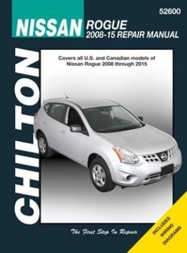 Chilton repair manual cover for a silver Nissan Rogue, 2008-2015.