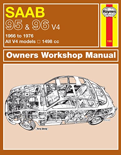 Haynes workshop manual cover for Saab 95 & 96 V4 cars, 1966-1976.
