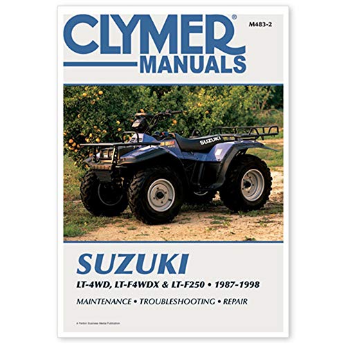 Clymer repair manual cover featuring a black Suzuki King Quad ATV.