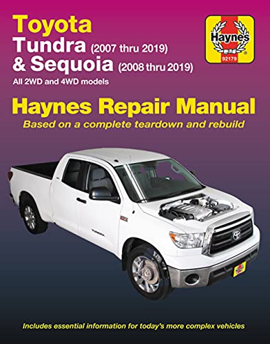Haynes repair manual cover for Toyota Tundra & Sequoia trucks.