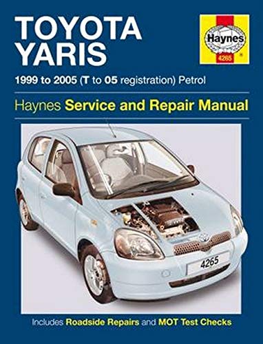 Haynes service and repair manual cover for a 1999 to 2005 Toyota Yaris petrol.