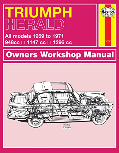 Triumph Herald Owners Workshop Manual cover with a cutaway car illustration.