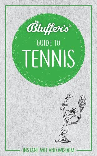 Book cover: "Bluffer's Guide to Tennis" with a cartoon tennis player.