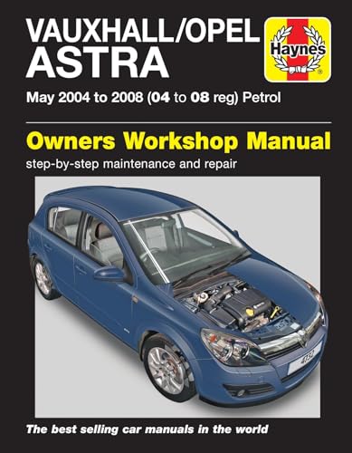 Haynes workshop manual cover for a blue Vauxhall/Opel Astra car.