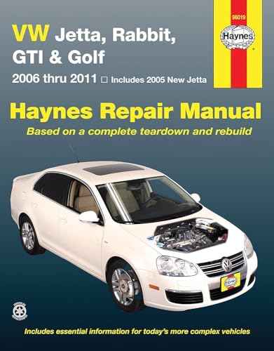 Haynes repair manual cover for VW Jetta, Rabbit, GTI, and Golf 2006-2011.