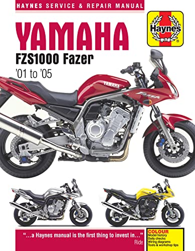 Red Yamaha FZS1000 Fazer motorcycle repair manual cover, 2001-2005.