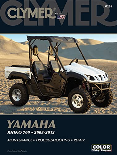 White Yamaha Rhino 700 ATV repair manual cover, 2008-2012 model.