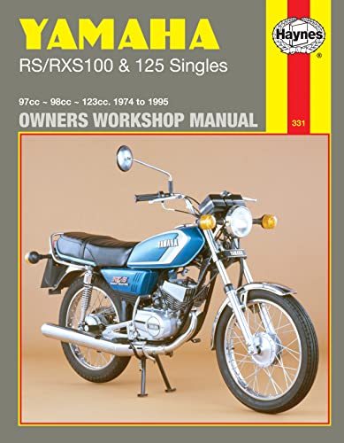 Haynes workshop manual cover featuring a vintage Yamaha RS/RXS motorcycle.
