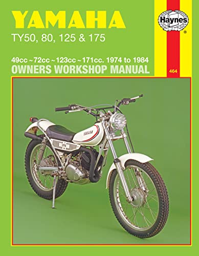 Haynes owners workshop manual cover for Yamaha TY50, 80, 125, and 175 motorcycles.