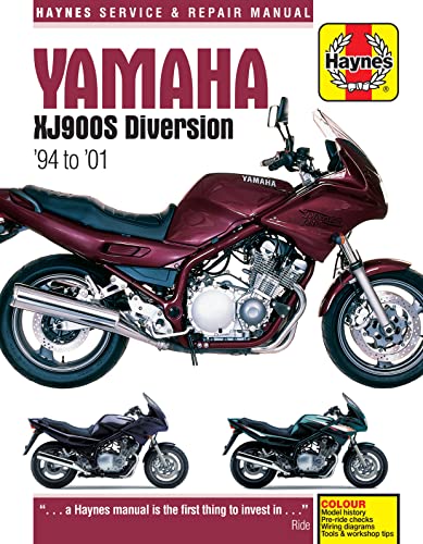 Haynes repair manual cover featuring a dark red Yamaha XJ900 Diversion motorcycle.