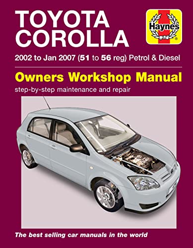 Haynes repair manual cover for Toyota Corolla petrol & diesel models.
