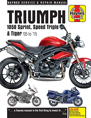 Haynes manual cover featuring a red Triumph Speed Triple motorcycle.