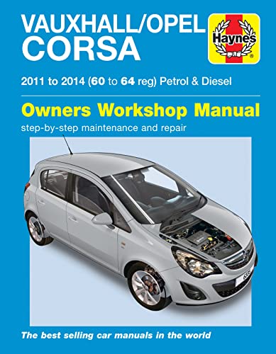 Haynes repair manual cover for a silver Vauxhall/Opel Corsa (2011-2014).