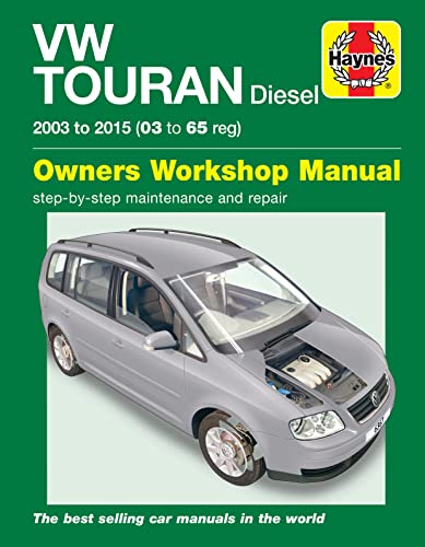 Haynes repair manual cover featuring a silver VW Touran diesel vehicle.