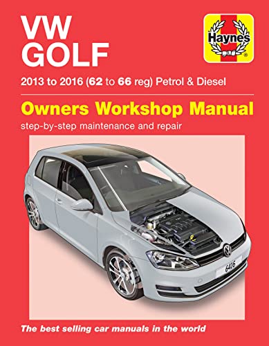 Haynes repair manual cover for VW Golf 2013-2016 with an illustration of the car.