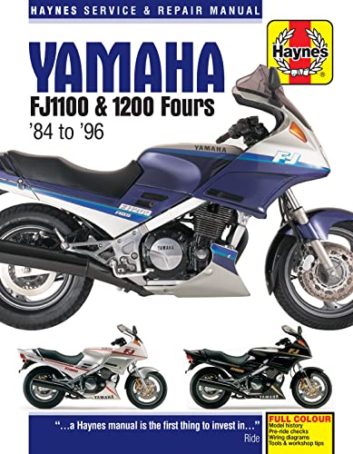 Haynes repair manual cover for Yamaha FJ1100 & 1200 motorcycles, 1984-1996.