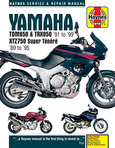 Haynes repair manual cover featuring three Yamaha motorcycle models on a white background.