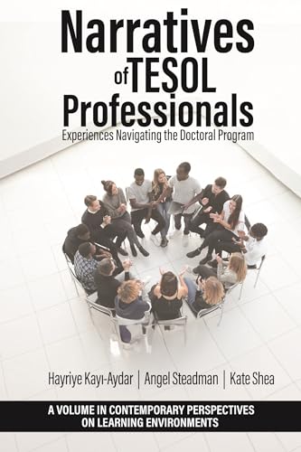 Book cover featuring diverse students in a circle, titled “Narratives of TESOL Professionals.”