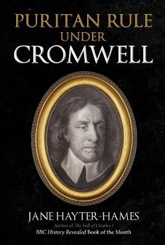 Book cover: "Puritan Rule Under Cromwell" featuring a portrait of Oliver Cromwell.