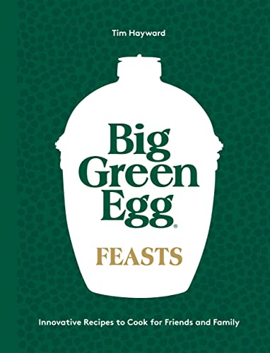 Cookbook cover featuring a white Big Green Egg grill on a green background.