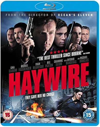 Haywire Blu-ray cover featuring armed figures and a woman in action.