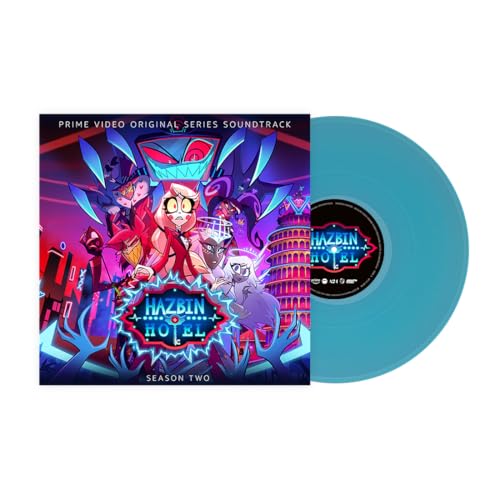 “Hazbin Hotel” Season Two soundtrack vinyl record with colorful character art.