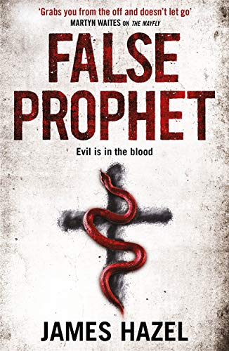 Book cover: "False Prophet" with a red serpent and cross imagery.