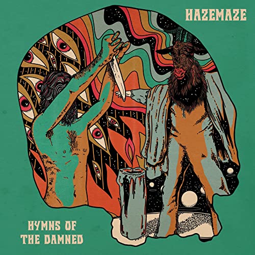 CD cover art: surreal illustration of a figure, goat, and eyes.