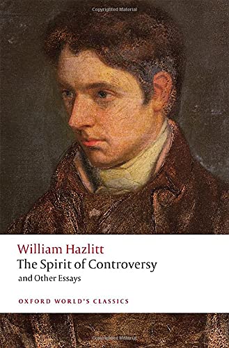 Book cover featuring a portrait of William Hazlitt and red text.