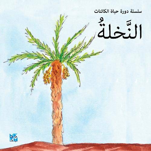 Watercolor illustration of a date palm tree with yellow dates.