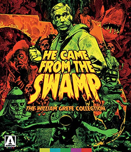 Horror movie poster featuring a swamp creature and distressed faces.