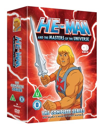 He-Man DVD box set featuring He-Man with his sword, red background.